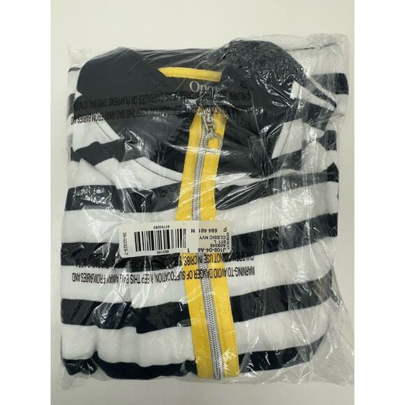 Onque Casuals Womens Jacket Size Large Navy Striped Long Sleeve Zip Up NWTs - Picture 10 of 11